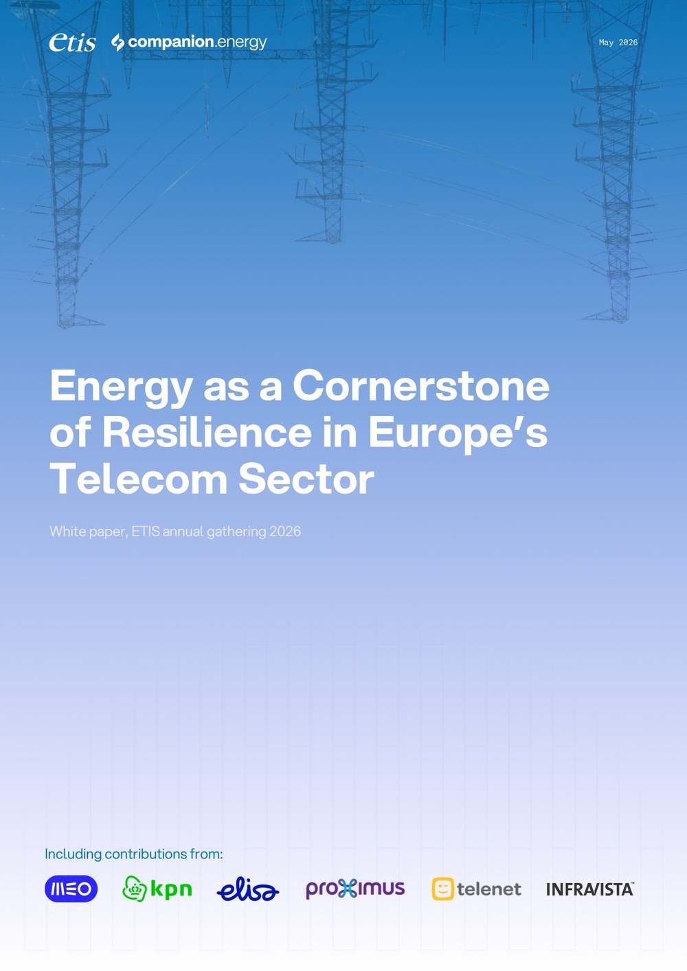 Cover of the ETIS paper: Energy as a Cornerstone of Resilience in Europe's Telecom Sector