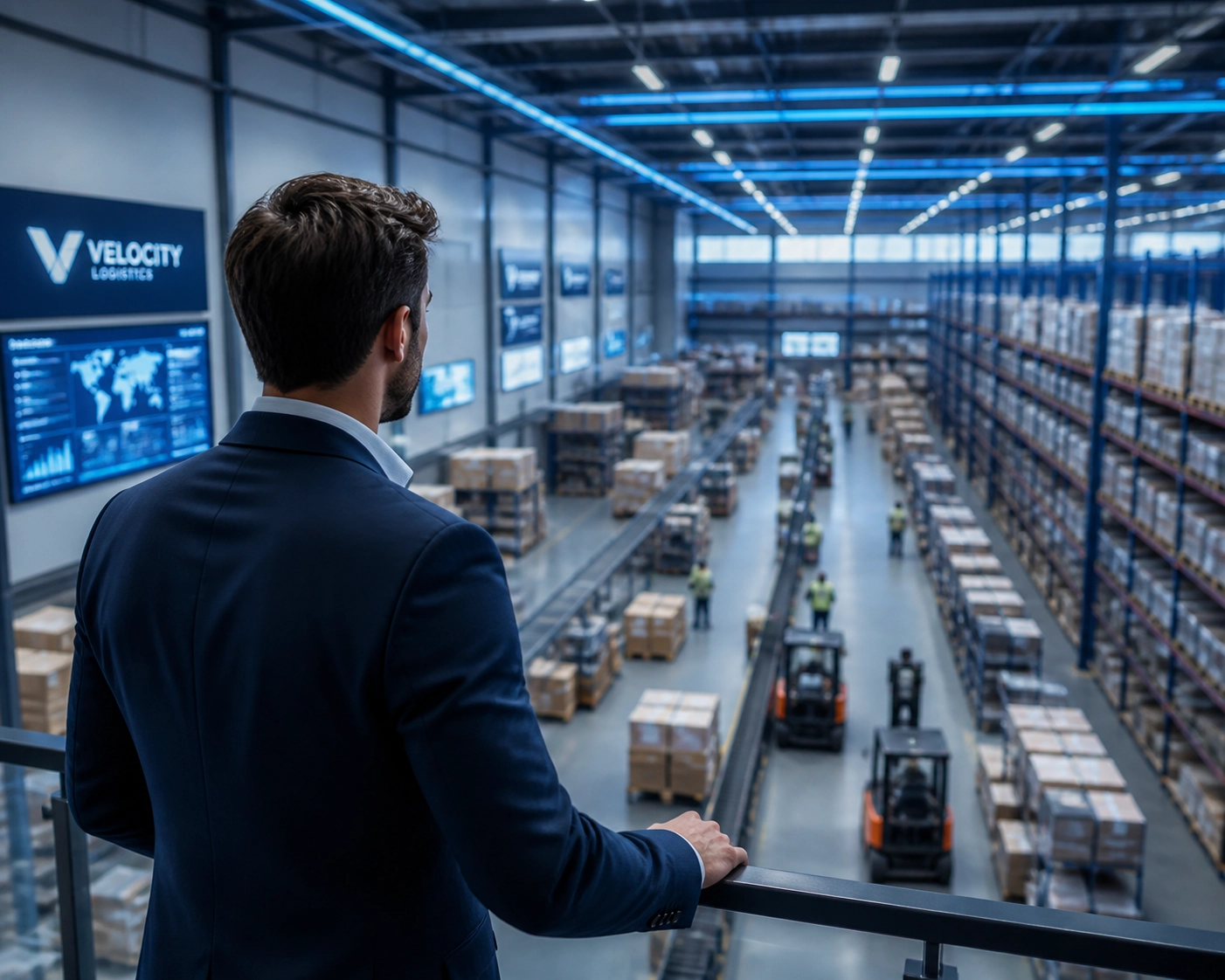 Business owner overseeing warehouse inventory growth supported by flexible revenue based financing.