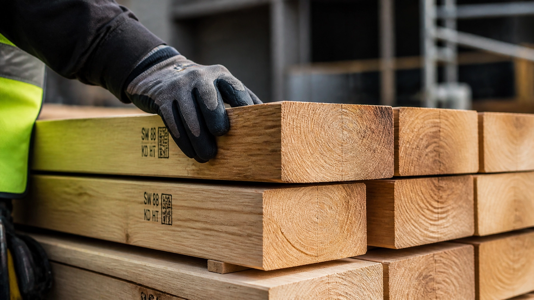 Close-up of high-quality construction materials on a job site