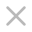 A blue 'X' icon on a white background.