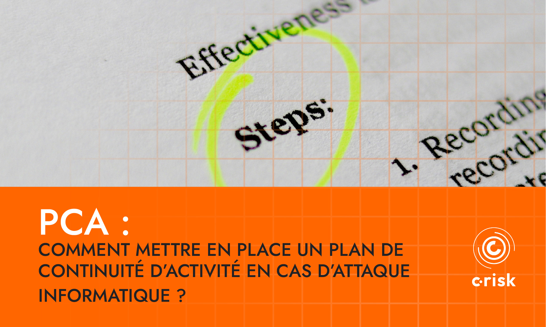 PCA plan continuité activité - C-Risk