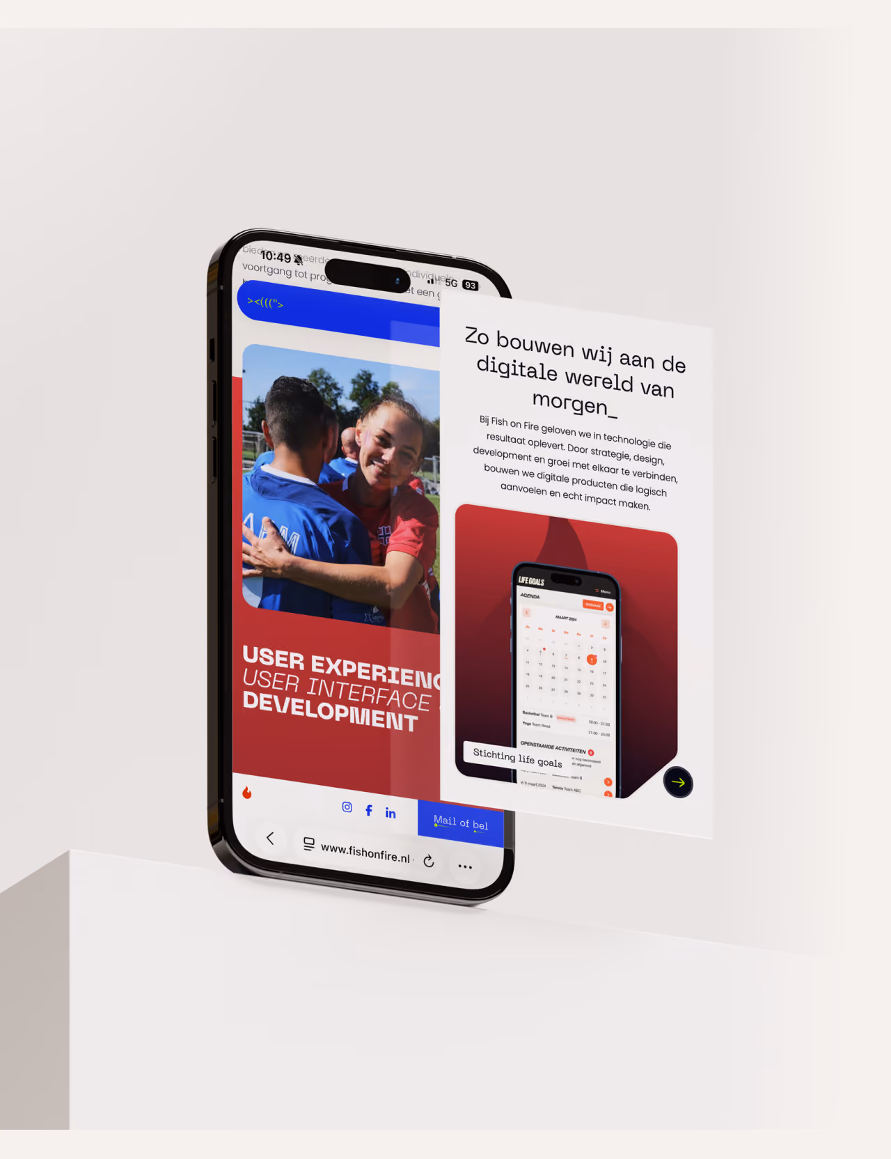 Image of phone mockup with app design
