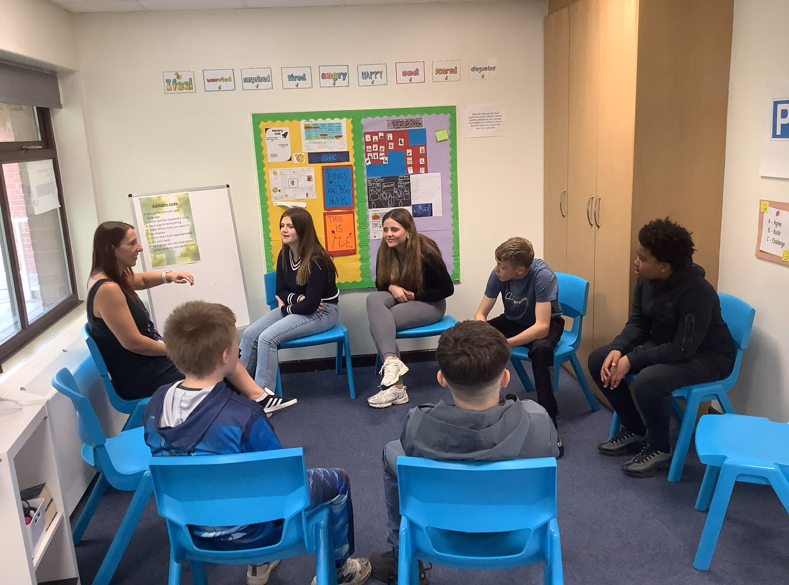 Young people taking part in a group learning session at BP Learning UK.
