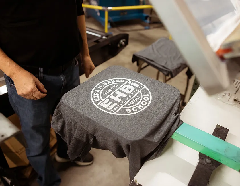Ben inspecting a print