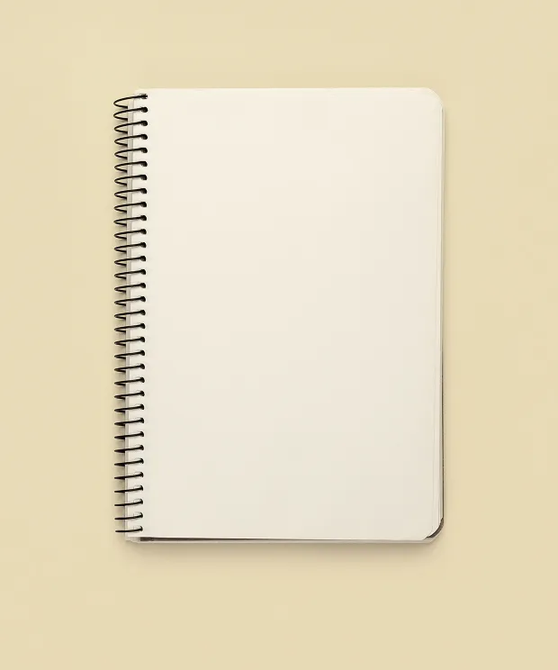 Notebook on a yellow background