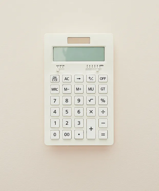 Calculator on white background
