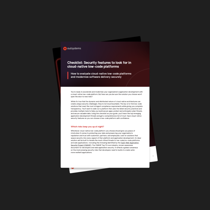 Secure cloud-native low-code platforms checklist