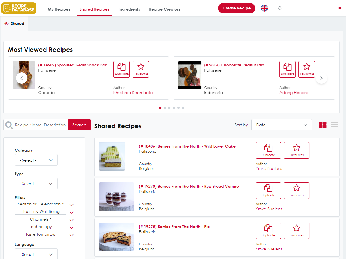 Figure 1 : Recipe Database App