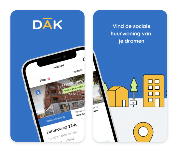 Figure 1 : WoningNet's DĀK mobile app