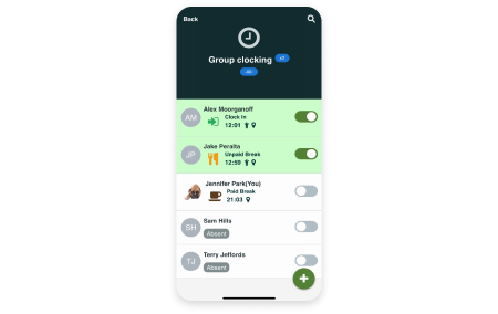 Figure 1 : BundyPlus workforce tracking mobile app