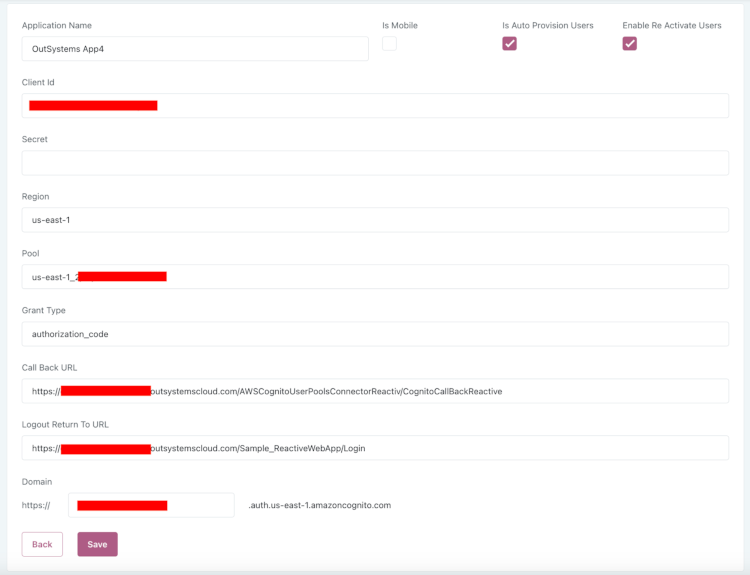 Setting up AWS Cognito components.