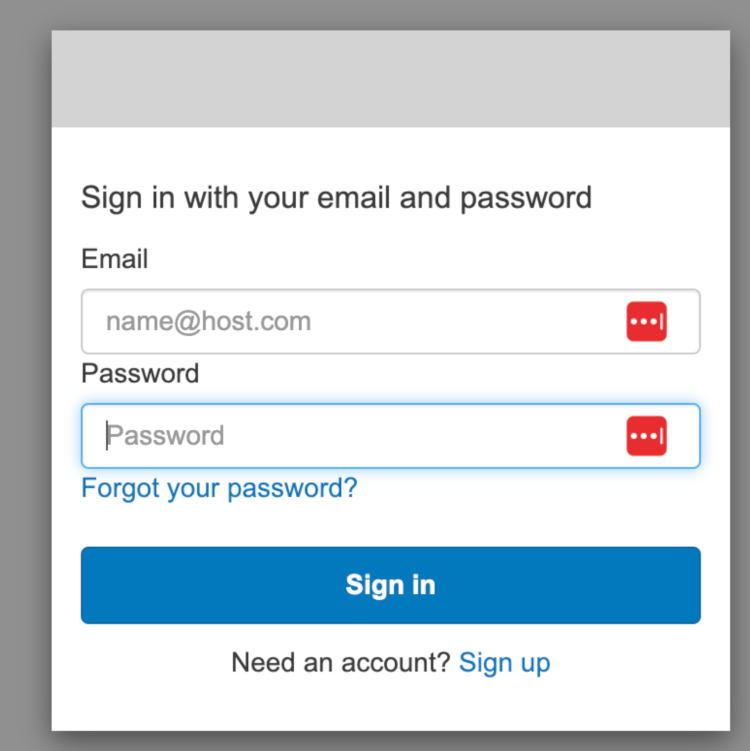 Amazon Cognito UI