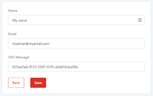 Creating a new user screen