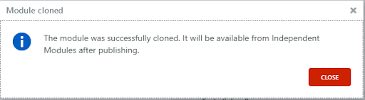 Module cloned confirmation