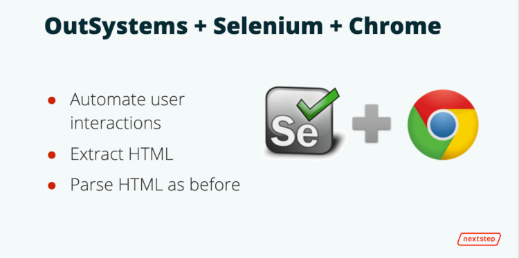  OutSystems extension with Selenium and Chrome driver