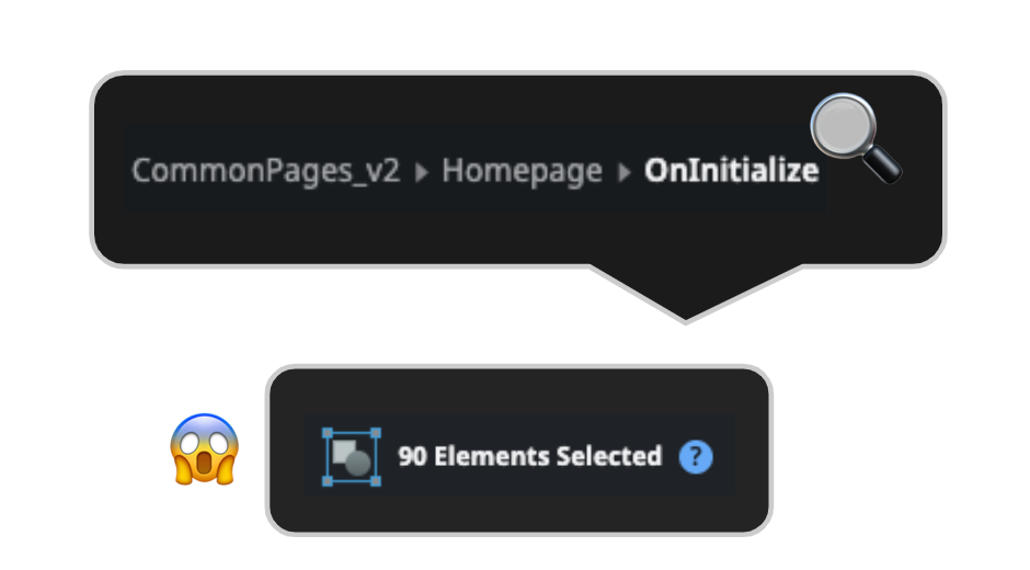 90 different elements are used inside the oninitialize event