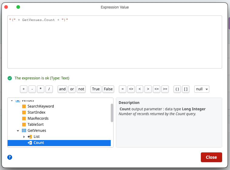 expression editor