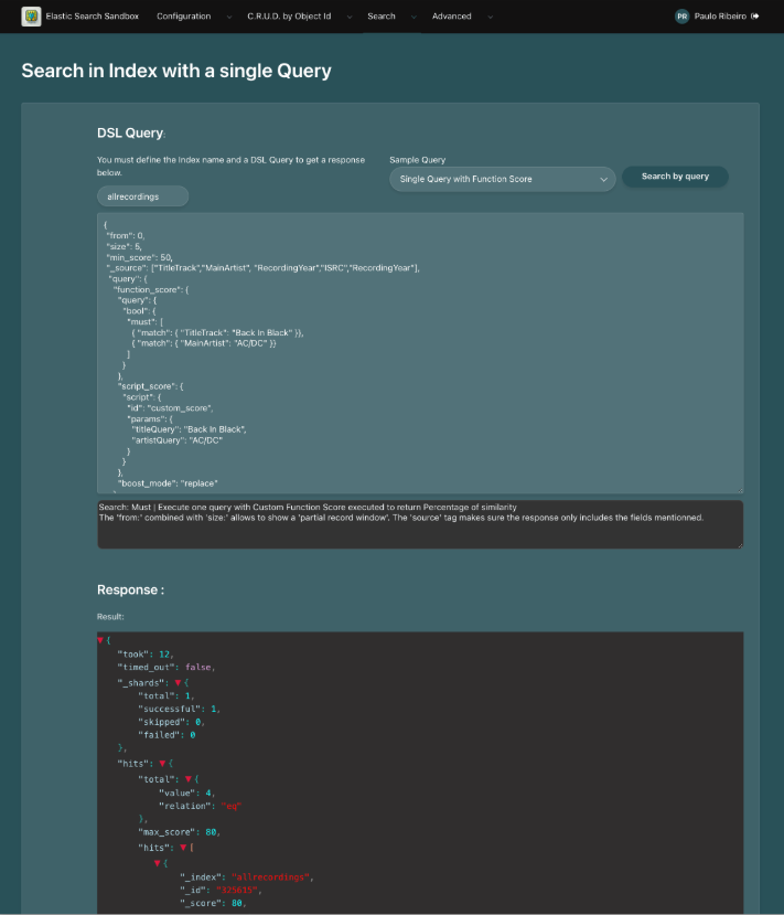 search index with a single query