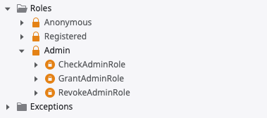actions for admin role