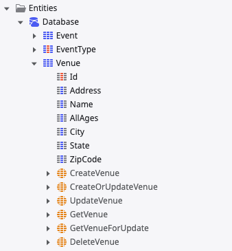 venue crud operations