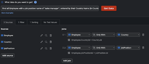 natural language query result