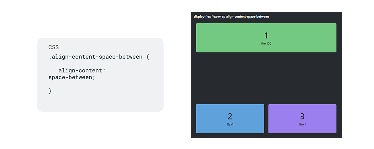 align content space between