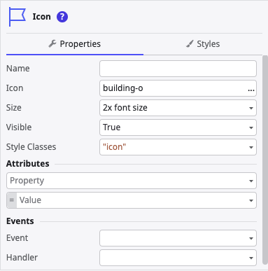widget properties