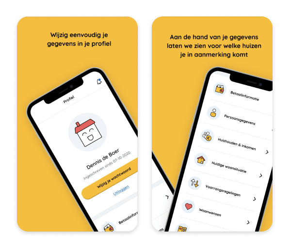 Figure 2 : WoningNet's DĀK mobile app