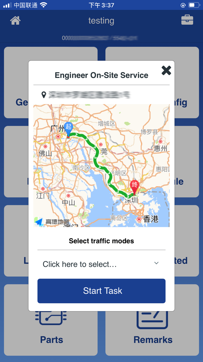Figure 6 : eDispatch Mobile App - Location Tracking