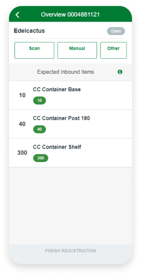 Figure 2 : Container Centralen’s Mobile RFID Scanner App