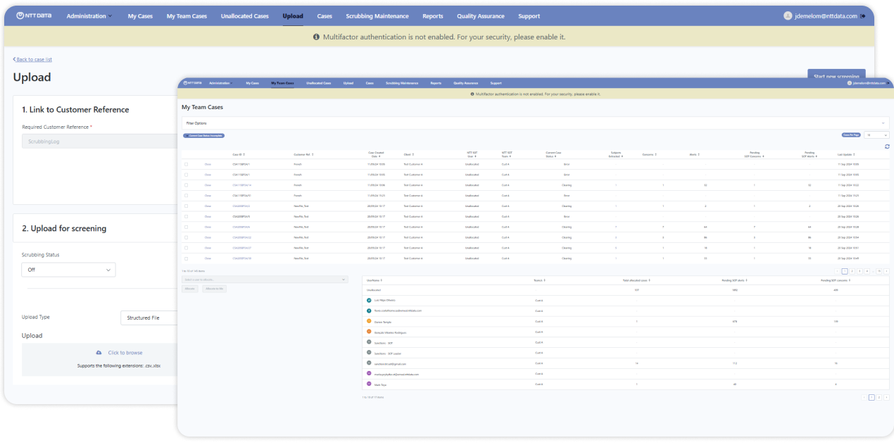 sanctions compliance interface
