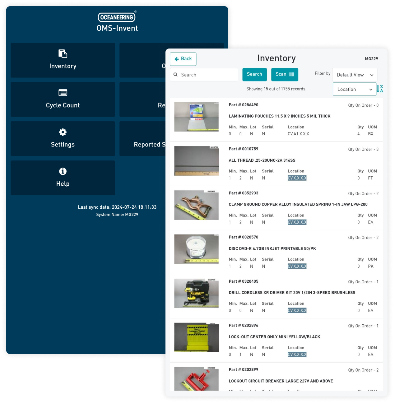 oceaneering inventory management platform