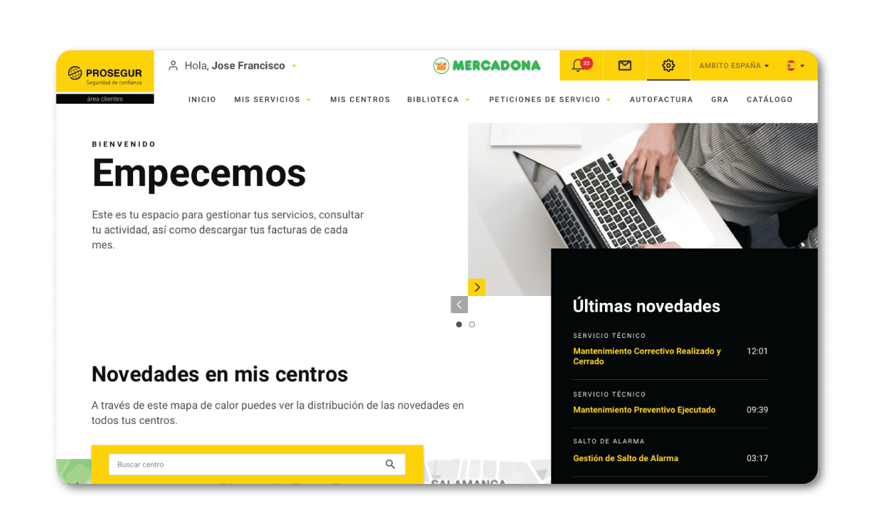 Figure 2 : Prosegur's Customer Web Portal