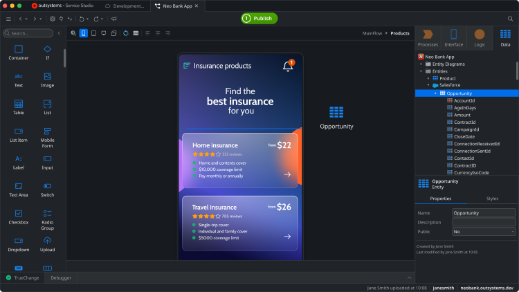 outsystems development environment