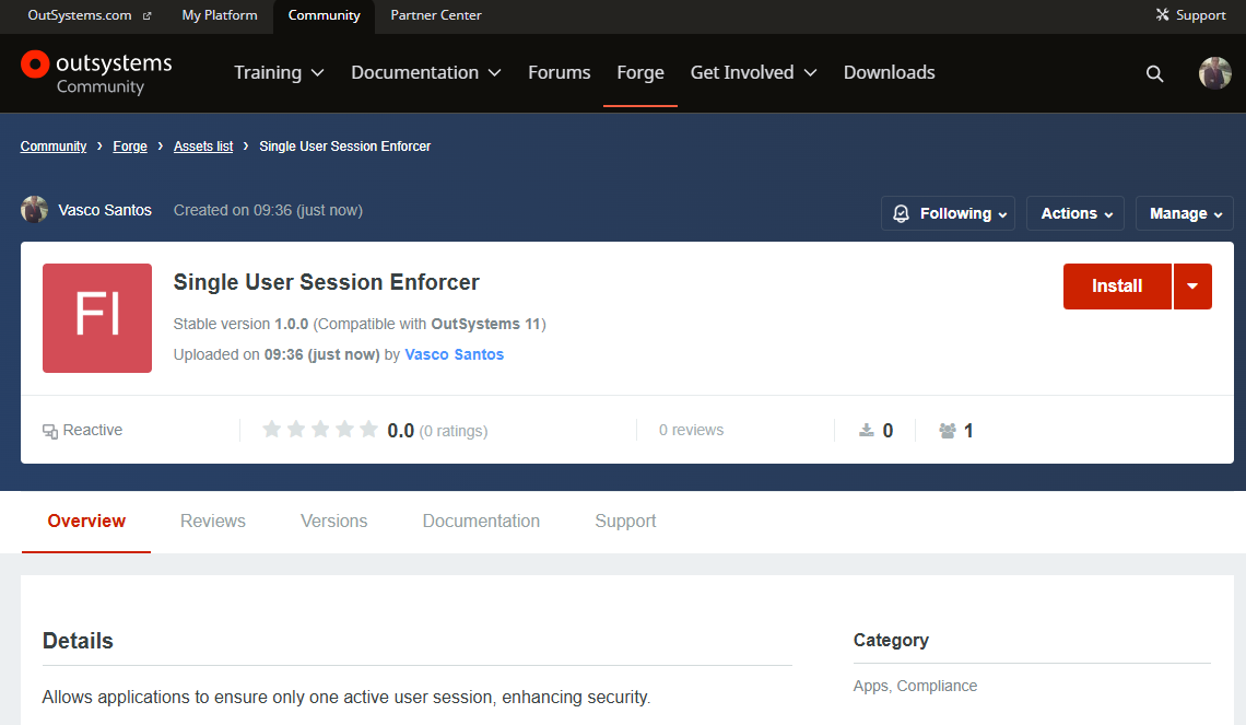 single user session enforcer component