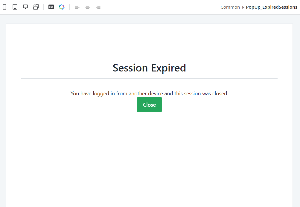 session expired message