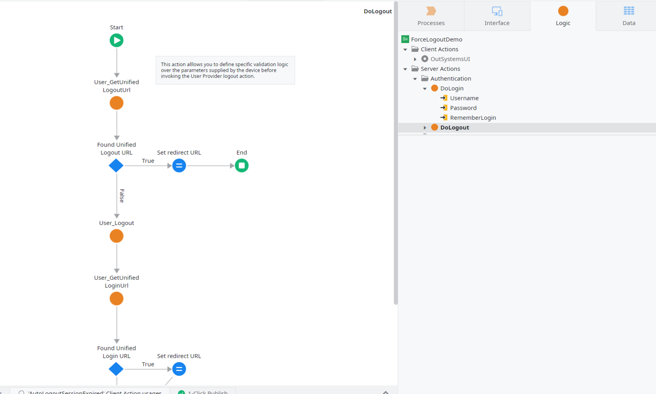adding the auto logout block