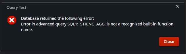 error if you are using sql server 2016 or older