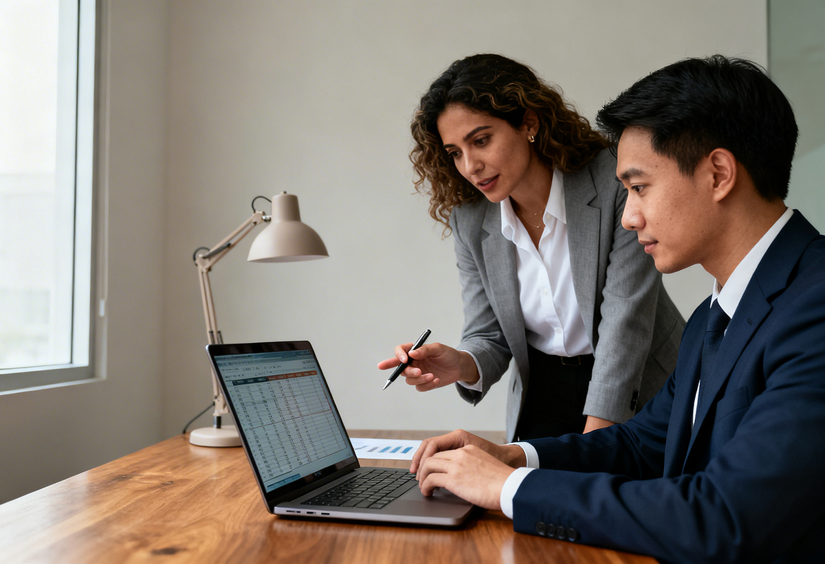image of financial reports being reviewed