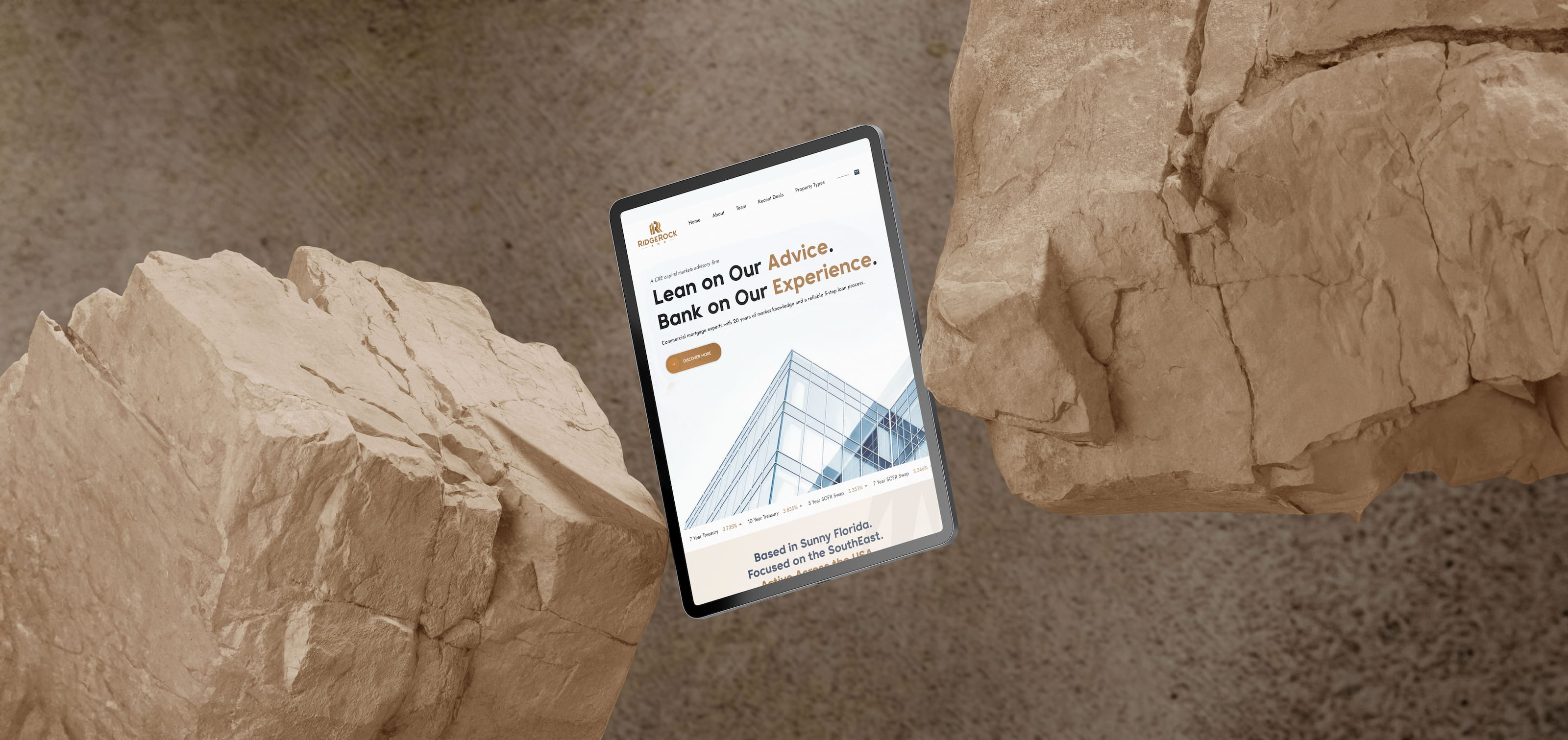 A refined brand and website for a boutique commercial mortgage firm operating at the highest level. Designed to balance institutional credibility with a warm, approachable presence.