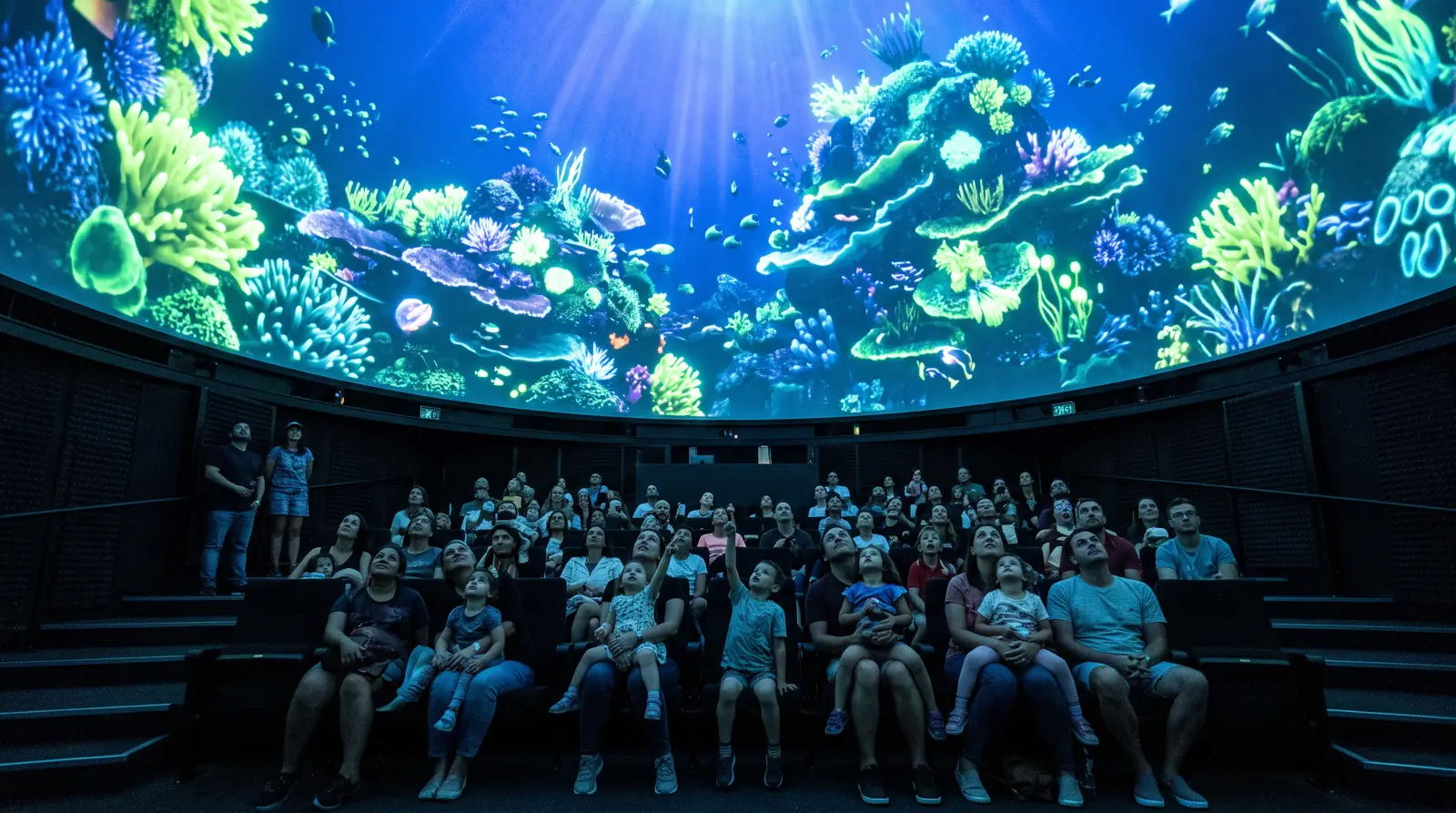 360-degree immersive show inside a large projection dome