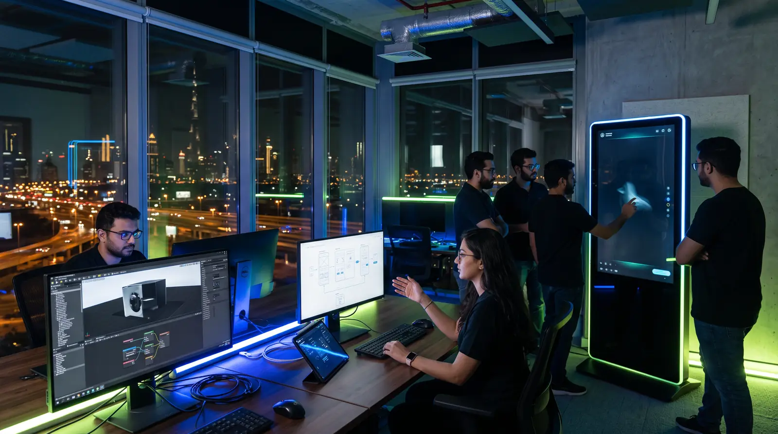 Developers building a custom touchscreen application