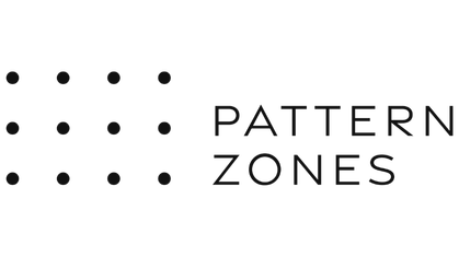 Pattern Zones brand logo with grid of dots next to text Pattern Zones.