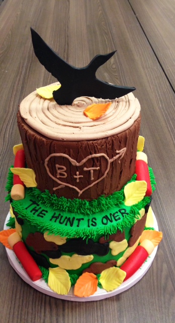 A custom hunting themed cake
