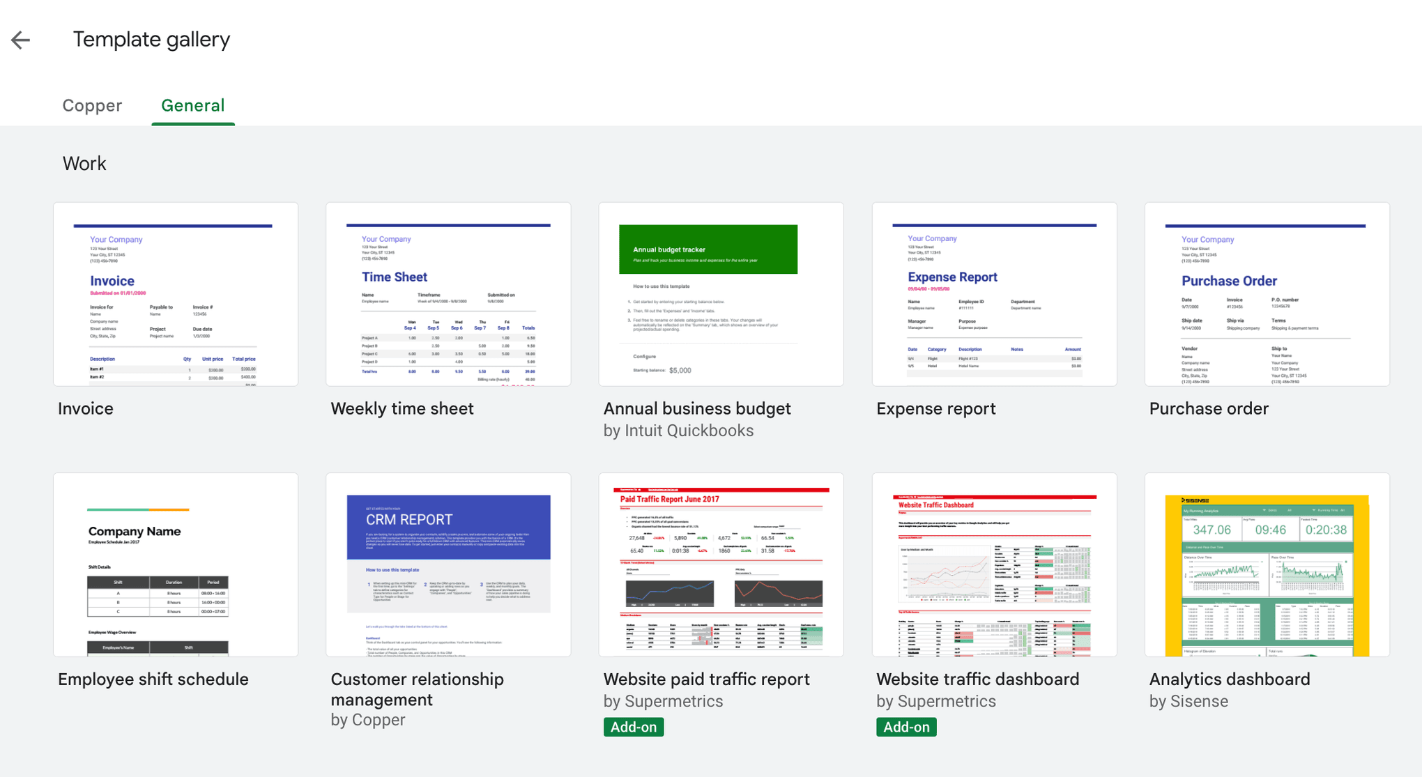 Google Sheets Templates
