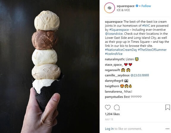 squarespace customer shoutouts on instagram