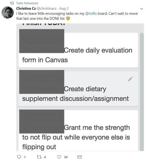 trello customer retweets