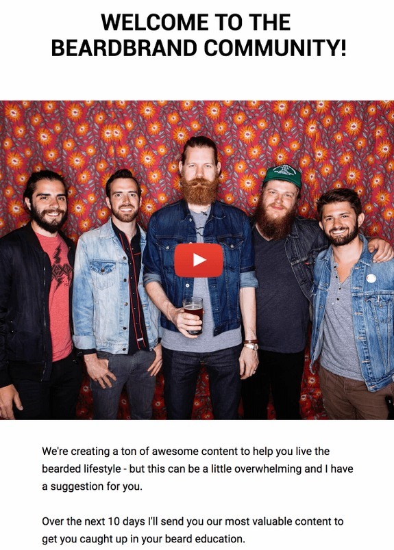 beardbrand welcome email