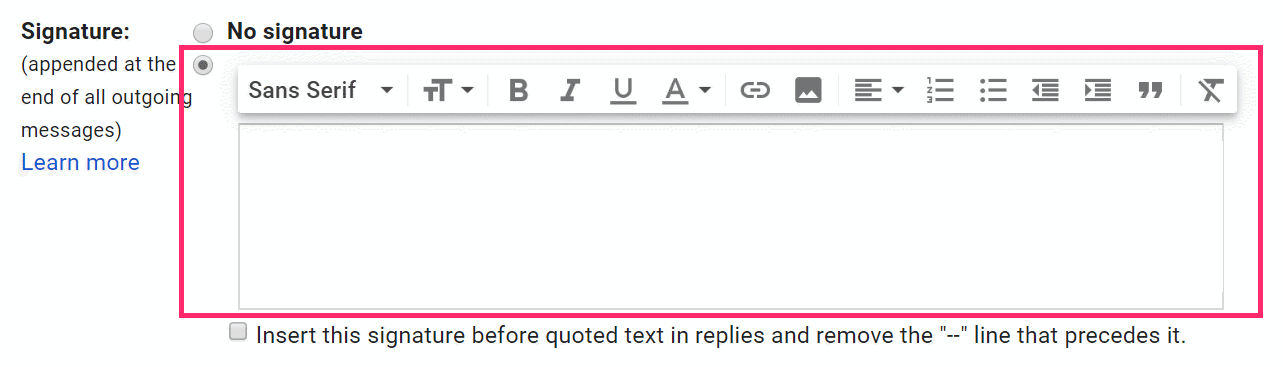 how to turn on gmail signature