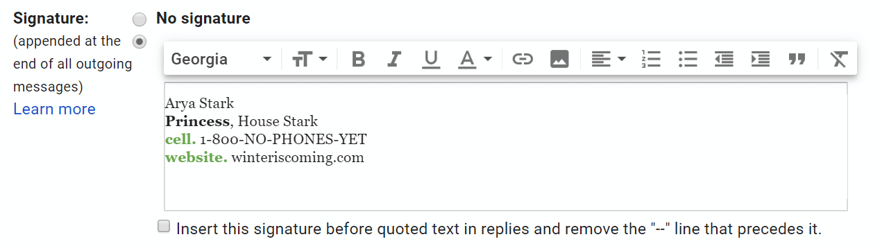 gmail signature editor